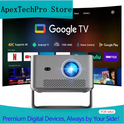 ApexTPMagcubic HY450GTV Projector 4K 1080P Bundled With Google TV Stick Projector 1100 ANSI HDR10 Au