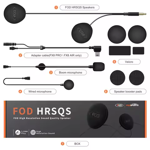 Fodsports FX8 PRO Intercom Accessories HRSQS Speaker Headphone with Microphone,Only Suit for FX8 PRO