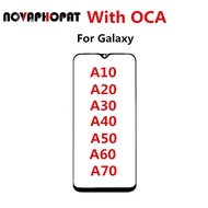 Front Glass Screen For Samsung Galaxy A10 A20 A30 A40 A50 A60 A70 Touch Panel LCD Display Out Glass Replace Repair Parts + OCA