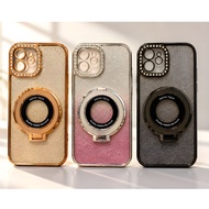 Case For iphone 15 15 pro 15 Pro Max 15 plus Casing Back Cover with Stand Holder Plating Gradient Lu
