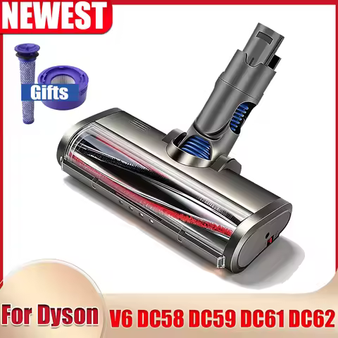 Motorized Floor Brush Head Tool For Dyson V6 DC58 DC59 DC61 DC62 Vacuum Cleaner Soft Sweeper Roller 