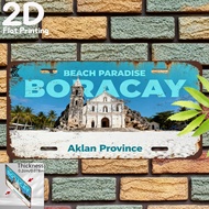2D Flat, 2D Flat Printing, 1pc, for Decor Only, Decorative Plaque & Statues (6" X 12"), Boracay Beac
