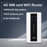 4G SIM card wifi router 10000mAh Big battery lte modem travel pocket MIFI hotspot RJ45 Port CRC9 ant
