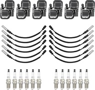 6PCS UF359 Ignition Coil with 12 Iridium Spark Plug and Wire Set Compatible with Mercedes-Benz C240 