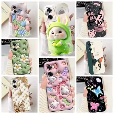 For Oppo A57 A57s A57e A77 A77s 4G Phone Case Oppo A77 5G A56s Back Cover Soft Liquid Silicone Pnada