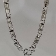 6mm Thickness Stainless Steel With 12mm Short Tubes Link Chain Amulet Necklace L73cm.