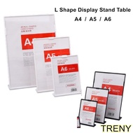 Acrylic Stand A4/A5/A6 Size L Shape Menu Paper Poster QR Code Frame Holder Display Thick Material