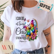 GOSPEL CHRISTIAN BIBLE VERSE STATEMENT WHITE TSHIRT FOR WOMEN SMALL FREE SIZE PLUS SIZE UP TO 3XL ba