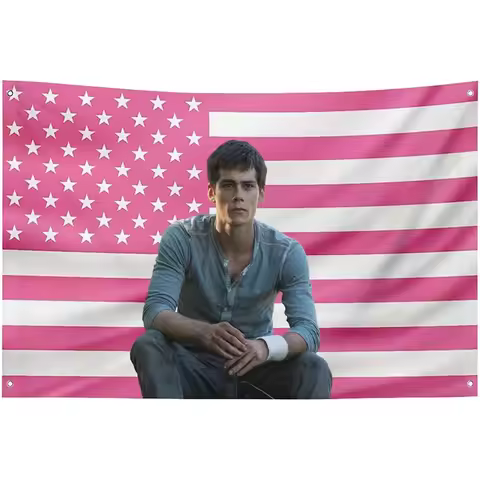 Dylan Pink America Funny Obrien Flag Poster Tapestry 3X5 Hanging Banner For Man Cave Bedroom Frat Co