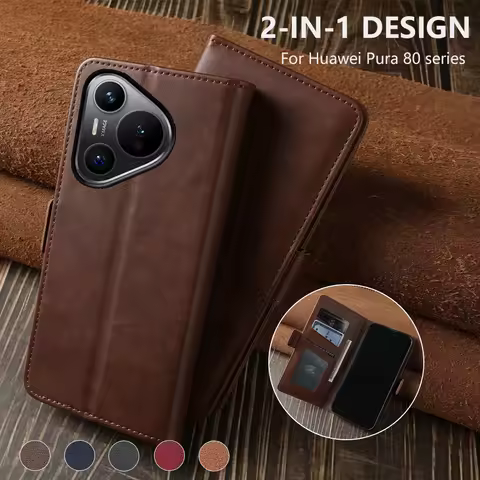Funda For Huawei Pura 80 70 Ultra Luxury Leather Case for Huawei P80 P70 Pro Plus P60 P50 P40 P30 P2
