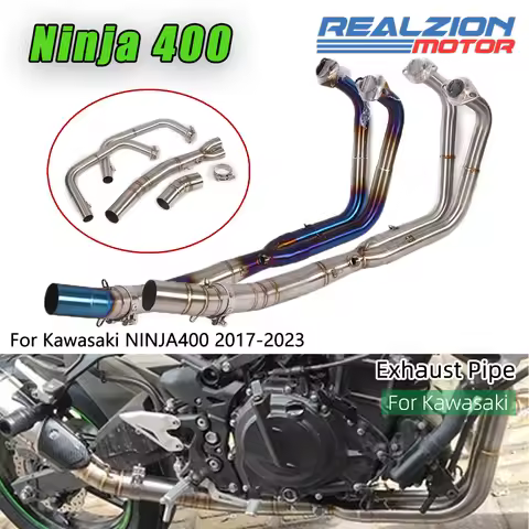 RZ Ninja 400 2023 Exhaust Pipe Motorcycle Muffler Exhaust Full System Header Link For KAWASAKI NINJA