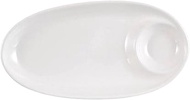 Luxshiny Water Dumpling Plate Dish Vinegar Dish Round White Ceramics