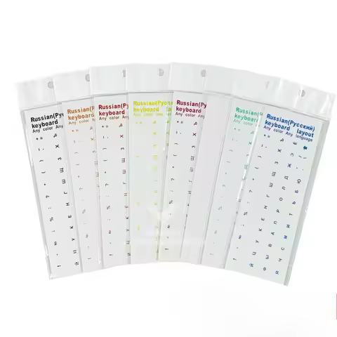 Multi Colored Transparent Russian Keyboard Graffiti Stickers DIY for Office Keyboard Games Keyboard 