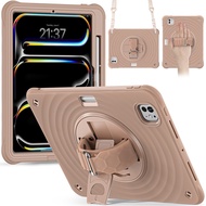 Shockproof case for 2024 iPad Pro 13 inch M4 bracket cover A2925 A2926 A3007 silicone protector casi