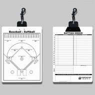 [Ready Stock]Baseball Coaches Clipboard, Double Sided Lineup Coach Whiteboard, With Strong Dugout Cl