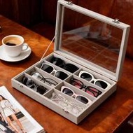 Fashion Glasses Storage Box, Beige Velvet Glasses Tray - Glasses, Watch, And Jewelry Display Box - U