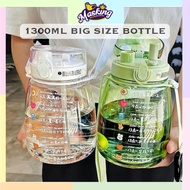 1300 ML Water Bottle With Straw Scale Big Bottle