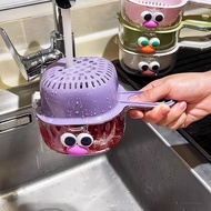 Dopamine Drain Basket Household Kitchen Thickened Double-Layer Vegetable Washing Basket Portable Hol