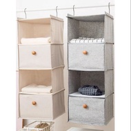 wardrobe multi-layer storage washable and reusable 棉麻悬挂式衣服衣柜多层收纳挂袋衣柜神器宿舍床上整理内衣收纳袋