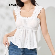 Casual Plain Ruffle Tank Top for Women L109MD031
