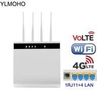 YLMOHO 4G VoLTE Wifi Router Wireless Voice Call Router Mobile Hotspot Broadband Telephone Modem With Sim Slot RJ11 4 LAN Port gubeng