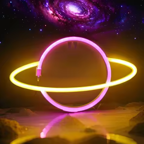 Chi-buy LED Neon Planet USB Powered Hanging Neon Signs Decor Lamp Signs Birthday Gift Wall Art For B