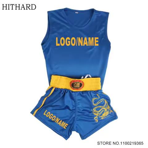 Muay Thai Shorts Dragon Sanda Wushu Uniform Boxing Shorts Custom Logo Martial Arts Clothing Adult Ki