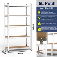 Rak Besi Susun Serbaguna 4susun 5 susun gudang rak besi Siku boltless shelves Gratis kaki karet