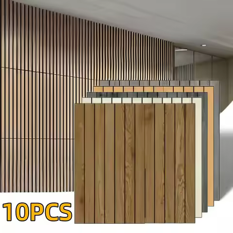 10PCS Grille Wall Panel Thick Foam Wood Grain Self-Adhesive Wall Papers Home Decor for Interior Deco