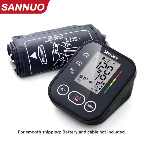 Blood Pressure Monitor, Sinocare ARM-30E+ Automatic BP Machine Heart Rate Pulse Monitor long Cuff Ma