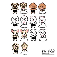Reflective House FKW Pug Poodle Bichon Chihuahua Maltese Hairy Dachshund Cat Pet Sticker Gentleman W