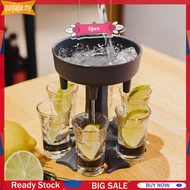 【QJJ】6 Shot Glass Dispenser Wine Whisky Liquor Holder Rack Party Drinking Tools