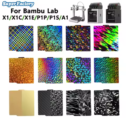 For X1/X1C/P1P/P1S/A1 Build Plate P1s Spring Steel Sheet Pei Sheet 257x257 Build Plate For Bambu Lab