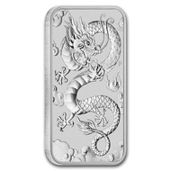 Perth Mint Australia Rectangular Dragon 2019 1 oz .9999 Silver Bar 1oz