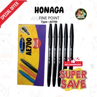 HONAGA Black Ink Pen AE-700 [1 Pack of 12] [1 Pack of 6]