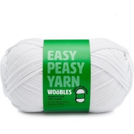 Woobles Easy Peasy Yarn for Beginners - Crochet & Knitting Yarn, White