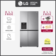 [Pre-Order][Bulky] LG GS-L6172PZ side-by-side-fridge with Smart Inverter Compressor 617L Platinum Silver + Free Grocery $100 Voucher + Free Delivery + Free Installation + Free Disposal [Deliver from 15 May]