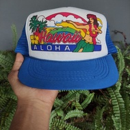 VINTAGE AL0HA HAWA11 TRUCKER HAT