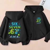 67 popular 2026 kids' zip hoodie styles, cartoon-print zip hoodie, suitable for boys and girls aged 