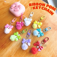 GANTUNGAN Mini Airpods TWS Earphone Ribbon Pom Keychain Cute