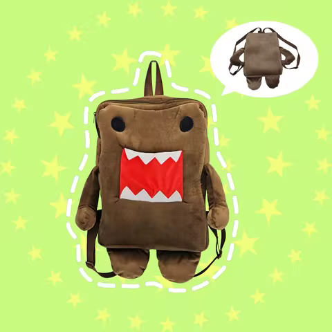 New Cute Domo-kun Plush Bag Brown Stuffed Bag Cartoon Plush Backpack Peripheral Plushie Birthday Gif