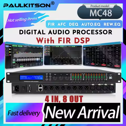 🔥Paulkitson MC48 FIR DSP 4In8Out Audio Processor Dynamic EQ 96kHz LAN USB Control Stage KTV Karaoke