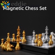 EDIEJ Magnetic Chess Set, Folding Magnet International Chess, Universal Portable Plastic 25/32cm Che