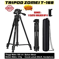 Zomei T-168 Professional Tripod, Height 168 cm, New, Original - Bonus U Holder