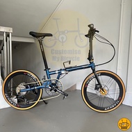 Fnhon Gust 22” • 9 Speeds Shimano • Litepro Aero • Schwalbe• Foldable Folding Foldie Fold Bike Bicycle Deep Sea blue •