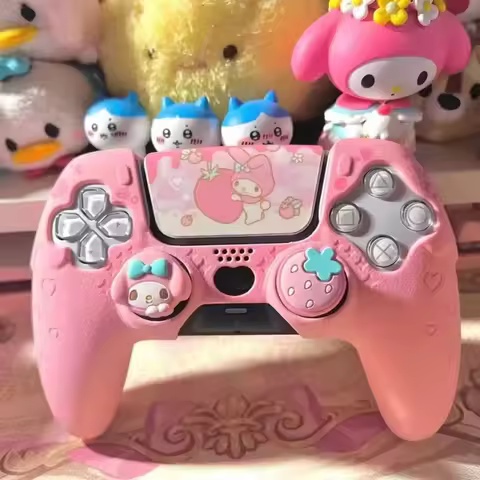2025 New Action Figures Cinnamoroll Kuromi Pochacco Cartoon Ps5 Ns Pro Cute Switch Pro Gamepad Prote