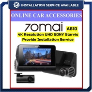 70mai A810 Dash Cam 4K Resolution Sony Starvis Lens Dual Vision Car Recorder with GPS ADAS DVR 70 Ma