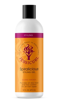 Jessicurl, Spiralicious Gel, Island Fantasy, 16 Fl oz. Curl Defining, Curly Hair Products, Hair Gel 