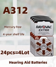 6-60PCSRayovac Extra Performance Hearing Aid Batteries 1.45V 312 312A A312 PR41 Zinc Air  BTE CIC RI