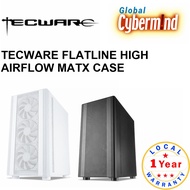 Tecware Flatline TG Black high airflow MATX Casing [2 Color Options] (Brought to you by Global Cybermind)
